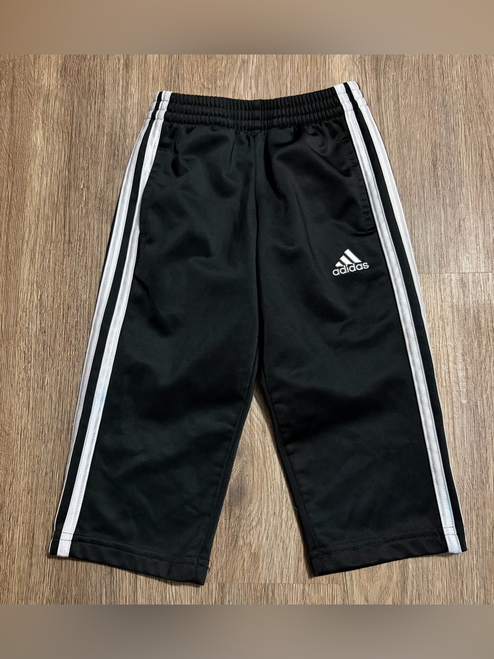 Adidas Black Jogger Pants with White Stripes -  Size 2T